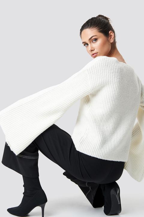 Big Sleeve Knitted Sweater White