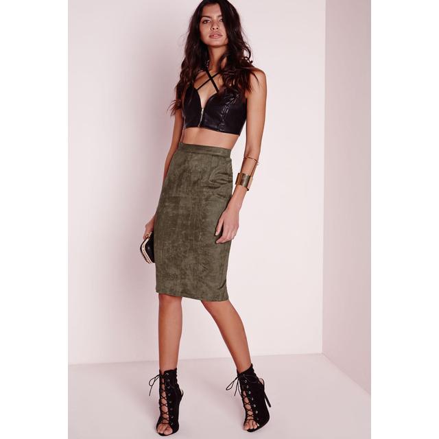 suede midi skirt