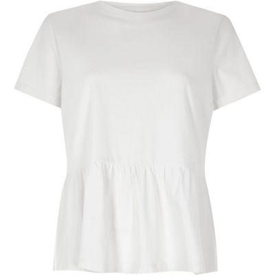 White Soft Peplum T-shirt