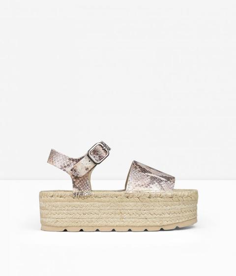 Sandalias Piel Serpiente Plataforma