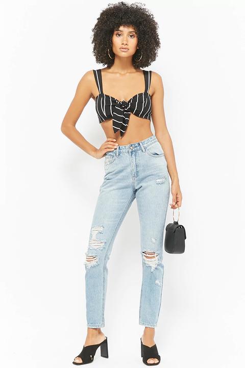 Distressed Skinny Ankle Jeans