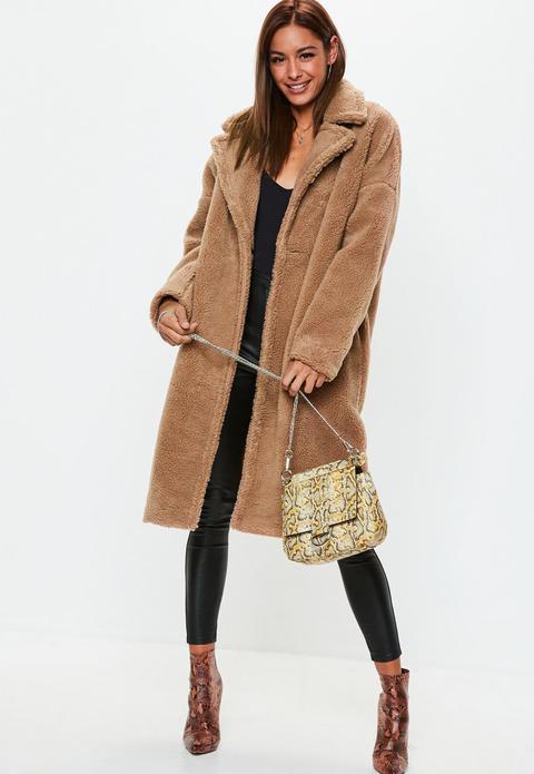 Camel Chunky Borg Teddy Coat