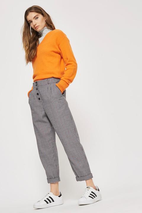 Womens Petite Mini Check Mensy Trousers - Multi, Multi