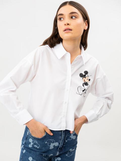 Camisa Crop Con Estampado De Mickey Mouse ©disney