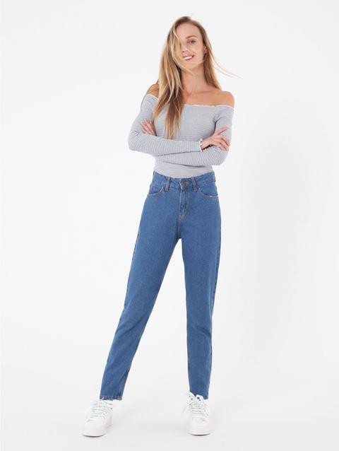 Jeans Mom Blu Denim Medio