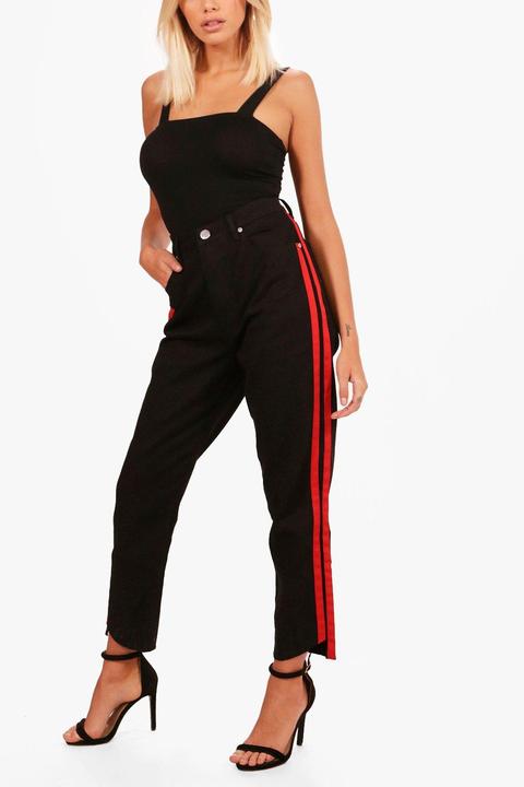 Sports Stripe Mom Jeans