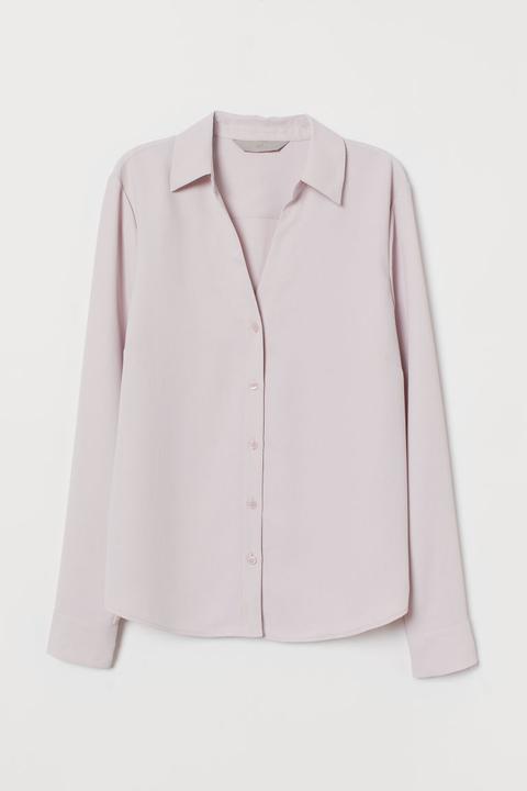 H & M - Camicetta Con Scollo A V - Rosa