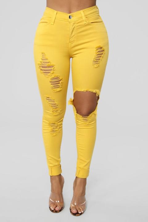 Glistening Jeans - Mustard