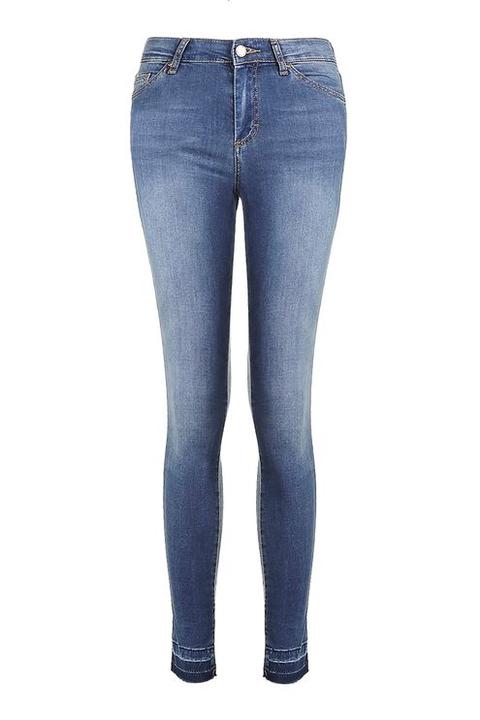 Moto Let Down Hem Blue Leigh Jeans