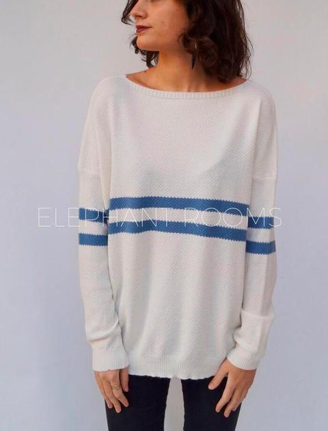 Jersey Blanco Rayas Horizontales