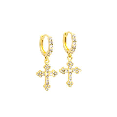 Shiny Cross Earrings