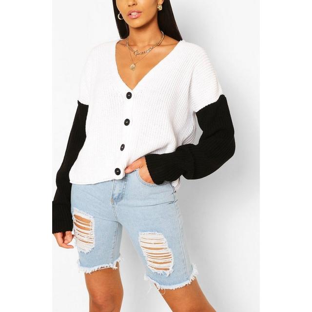 womens colour block cardigan