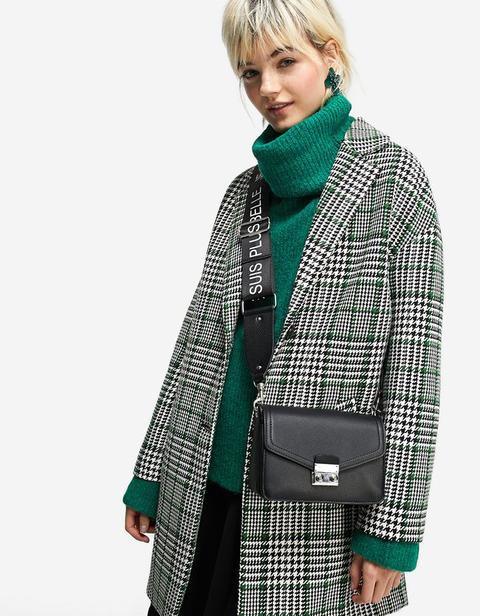 Premium Check Tailored Coat In Emerald Green