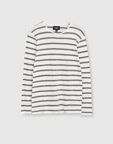 Pullover A Maniche Lunghe A Righe