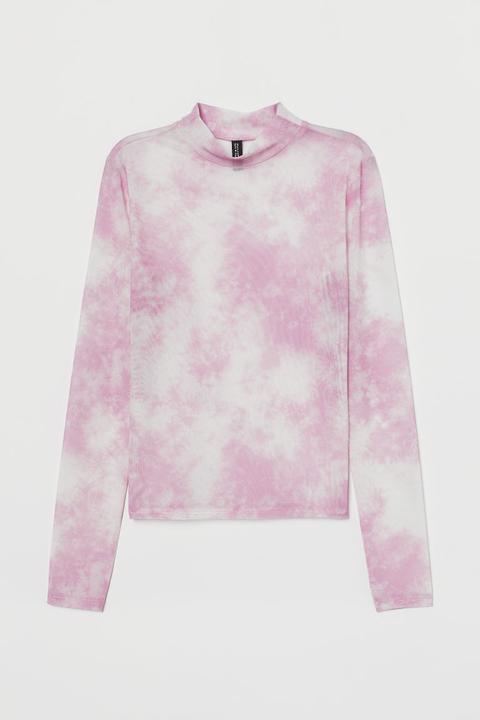 H & M - Maglia In Mesh Collo A Lupetto - Rosa