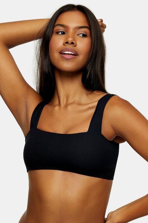 Black Wide Strap Band Bra