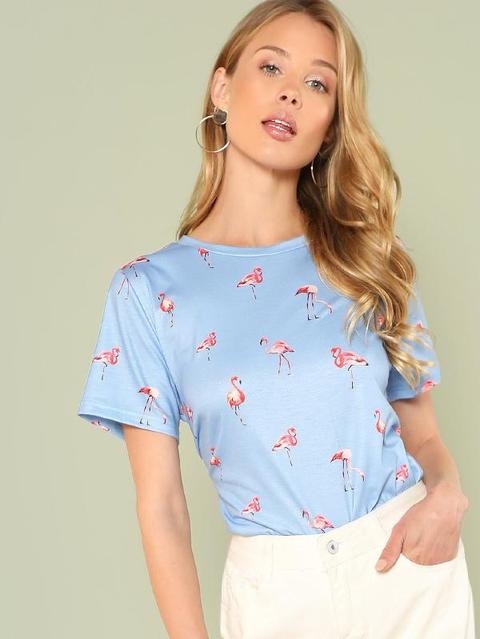 Flamingo Print Tee