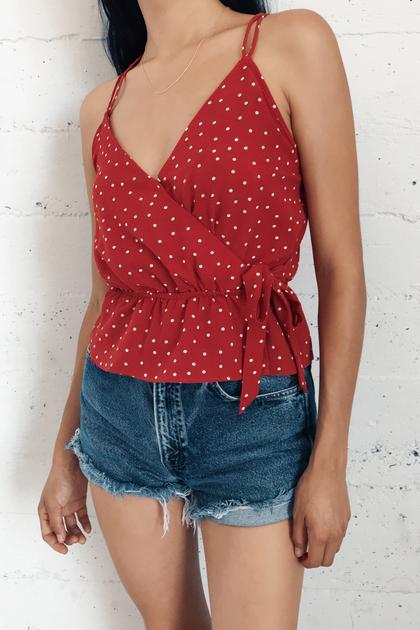 Polka Peplum Tank