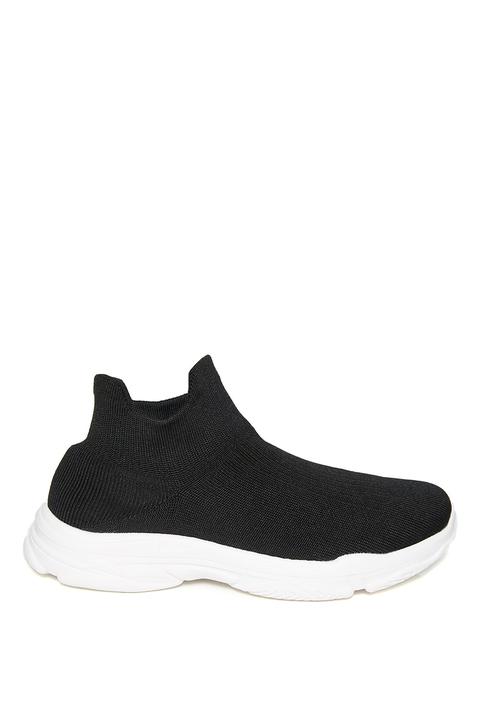 Amber Black Sock Knit Ankle Trainers