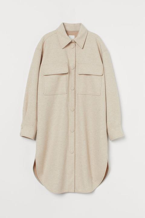 Long Shirt Jacket - Beige