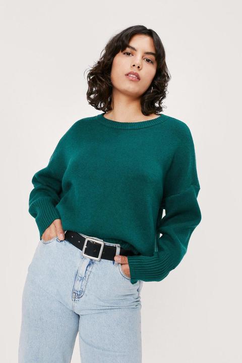 Womens Scoop Neck Long Sleeve Relaxed Jumper