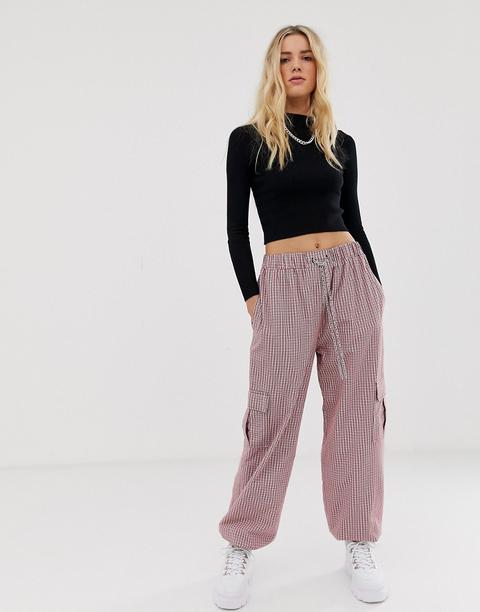 The Ragged Priest - Pantalon Style Militaire À Carreaux-rouge