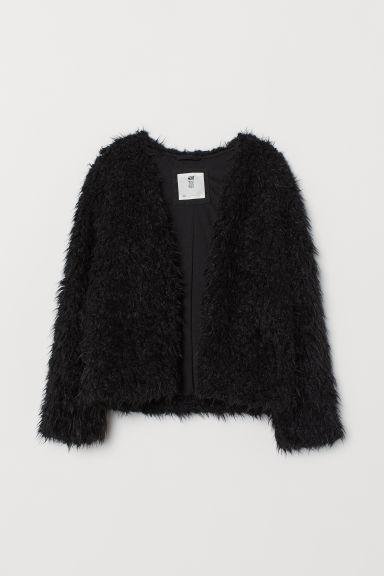 H & M - Cardigan In Finta Pelliccia - Nero