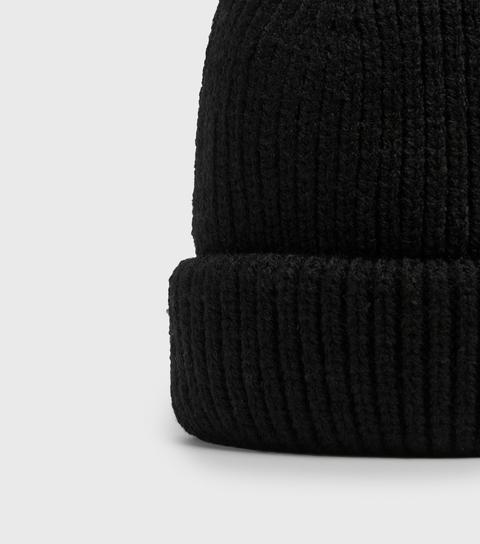 Girls Black Ribbed Knit Beanie New Look