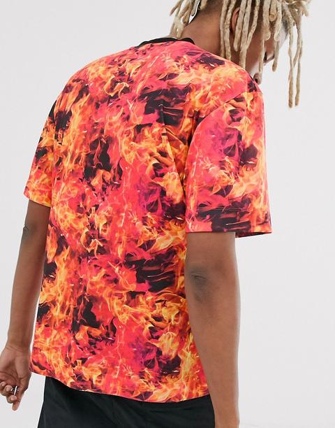 Collusion Flame Print T-shirt-multi 