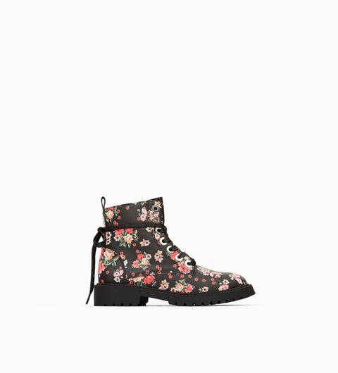 Bota Cordones Flores