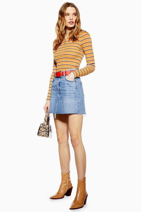 Mid Blue Denim Mini Skirt