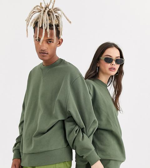 Sudadera Unisex En Caqui De Collusion-verde