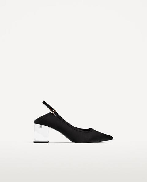Zapato Tacón Metacrilato Destalonado