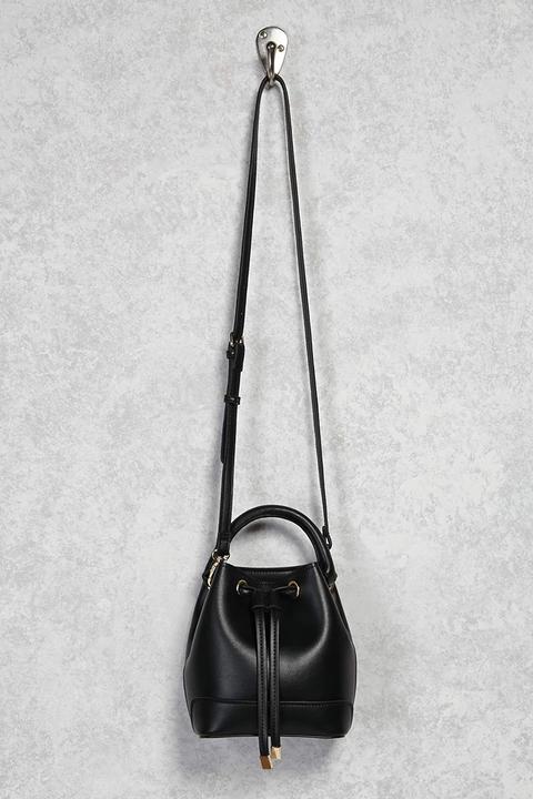 Faux Leather Mini Bucket Bag