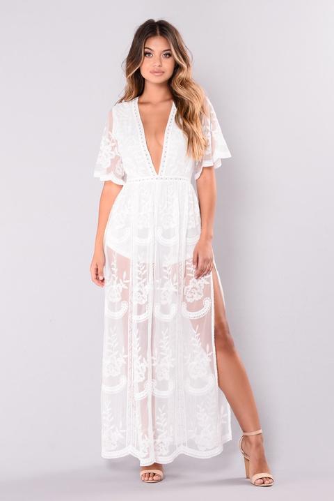 Set Our Love On Fire Dress - White