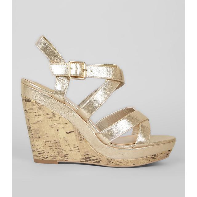 new look wedges gold
