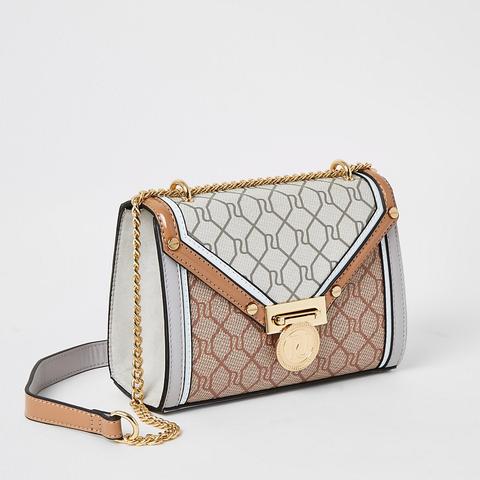 Grey RI monogram cross body bag