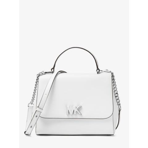 Mkbolso Satchel Mott Mediano De Piel - Blanco Intenso(blanco) - Michael Kors