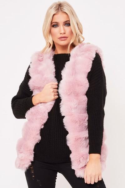 Michelle Pink Faux Fur Gilet