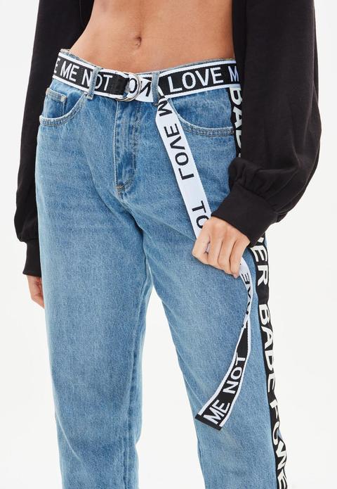 White Love Me Not Belt, Black