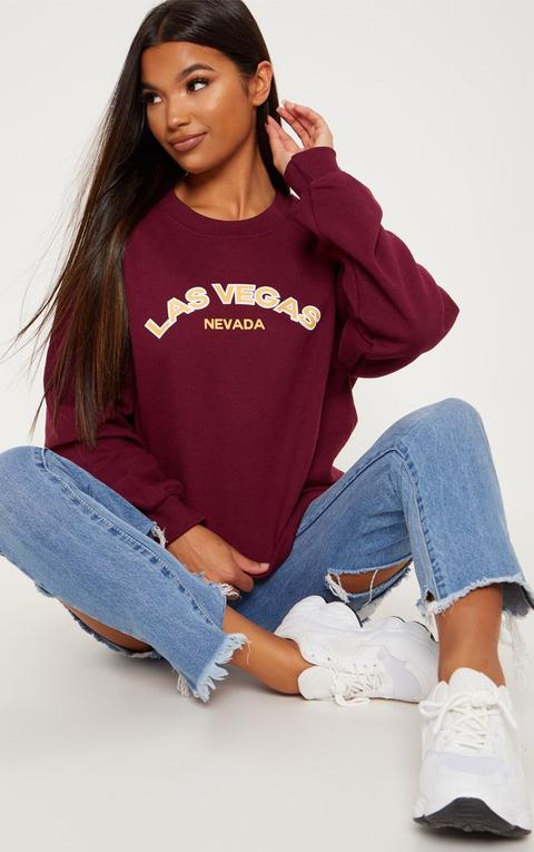 Raspberry Las Vegas Slogan Sweater