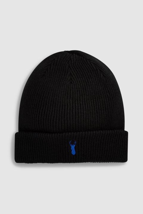 Mens Next Black Ribbed Beanie