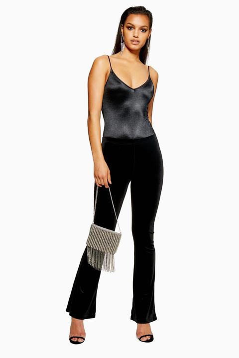 Womens Velvet Flares - Black, Black