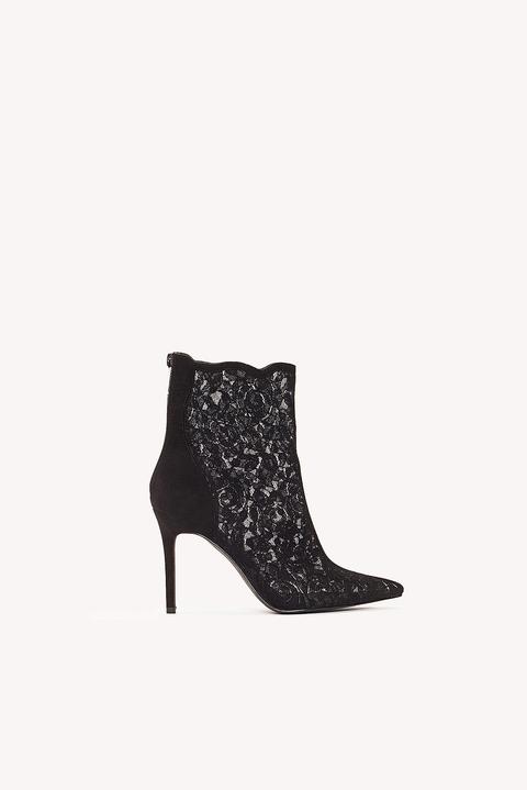 Lace Mid Heel Boot