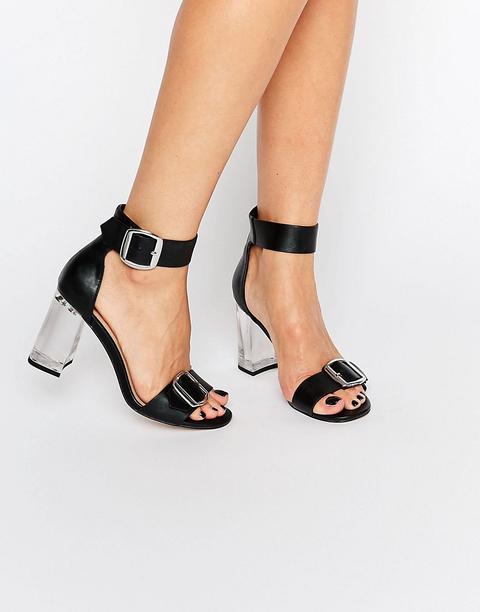 Asos - Hoola - Sandali Con Tacco Trasparente - Nero