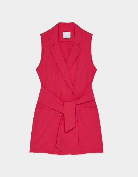 Blazer Tipo Vestido Con Cinturón