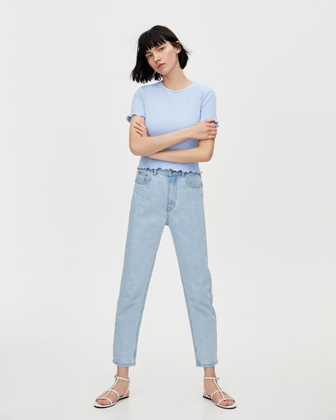 basic mom jeans pull and bear