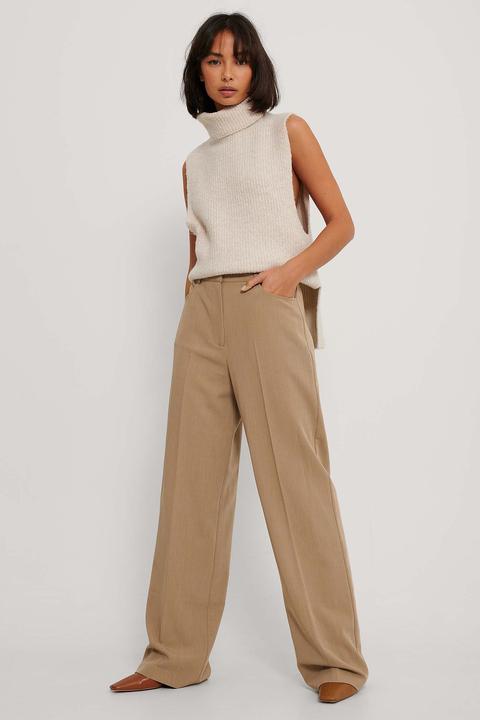 Na-kd Trend Pantalon De Costume À Jambe Large - Beige