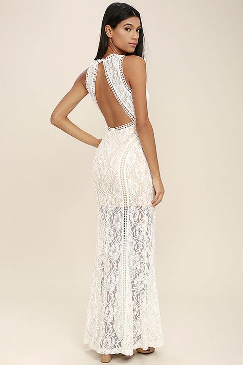 Better With You Ivory Lace Maxi Dress