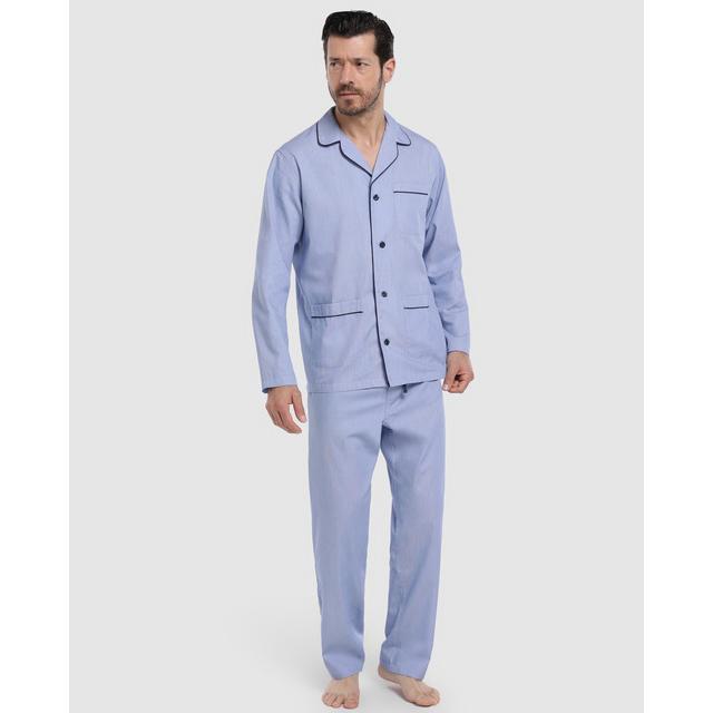 Dustin Pijama Largo De Hombre De Tela Microestampado Azul de El Corte Ingles en 21 Buttons